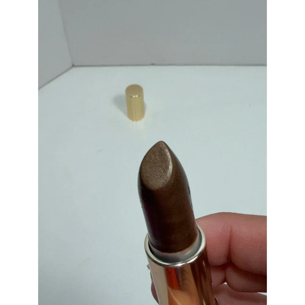 Estee Lauder All-Day Lipstick Alfresco Brick Vintage Gold Fluted Tube Brown